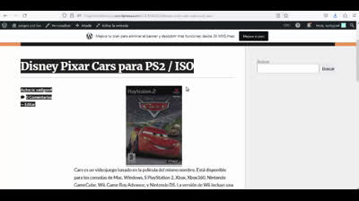 disney pixar cars para ps2