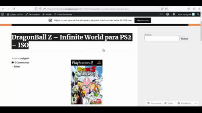 dragonball z infinite world para ps2