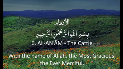 Surah 6 - Al-Anam- ? ENGLISH ONLY Recitation with Arabic Subtitles. Nature Backgrounds