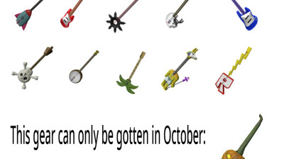 SpectrumPenguin's guitar shrine from Roblox (except Spooky Guitar)