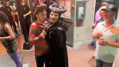 José Rafael Cordero Sánchez y su disfraz para  Halloween en New Orleans