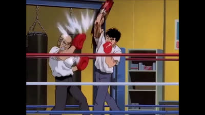 Ippo Trabajando y Viendo Una Pelea de Miyata